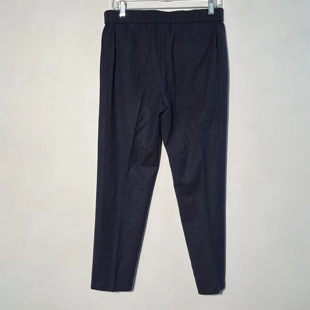 THEORY Korene R Urban Flannel Wool Pull On Navy Pants SZ M